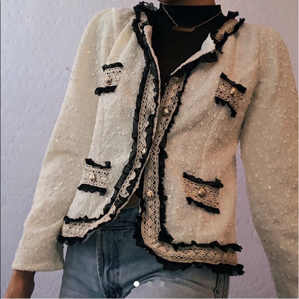 vintage lacy cream jacket